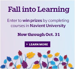 Fall into Learning — Navient University promo web banner design