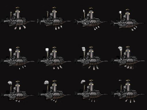 Game art airship sprites