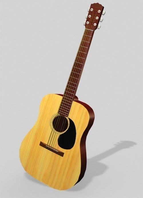 Acoustic guitar 3d model