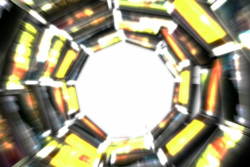 Glowing light computer monitor tunnel 3d design