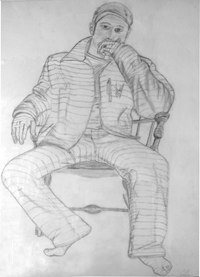 Seated self-portrait of man in a chair