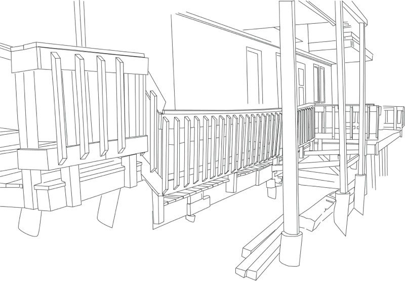 Deck pre-construction drawing